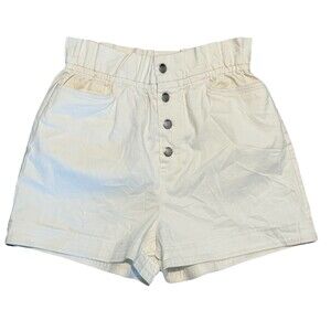Solid & Striped Ashby Shorts Size S White Paperbag Military Twill High Rise $200